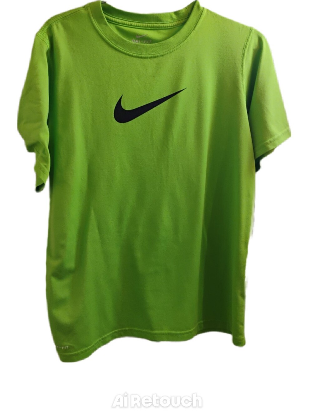 Nike Kids Short-Sleeve Tee in Bright Green with Black Swoosh